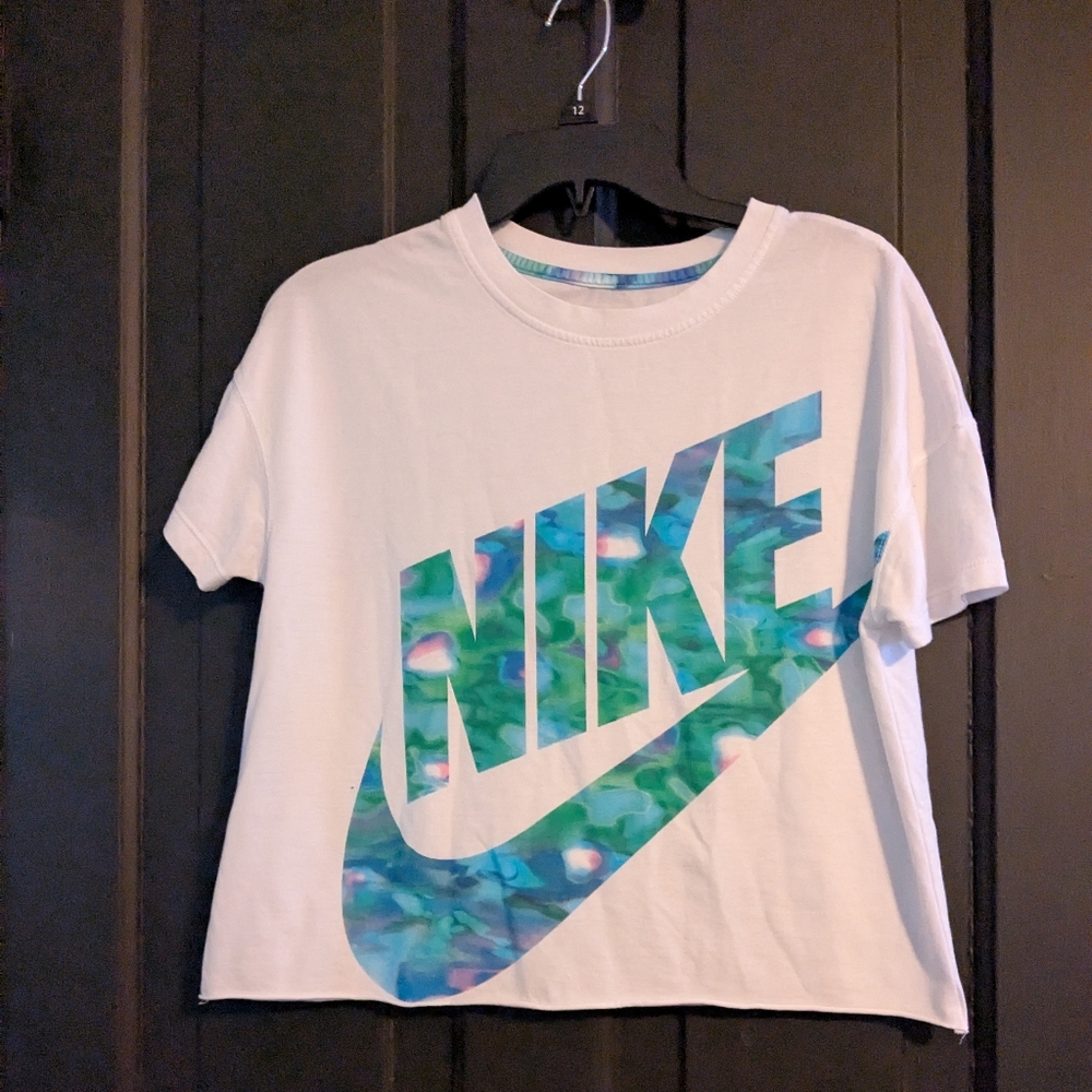 Nike White and Blue Short Sleeve Tees